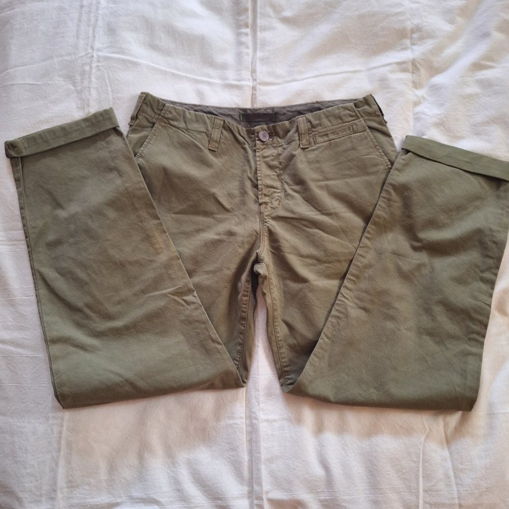 J BRAND Olive Green Mid Rise Cuffed Hem Jeans